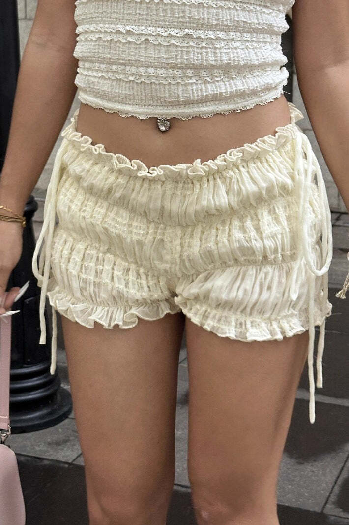 Boho Textured Irregular Tulip Shorts