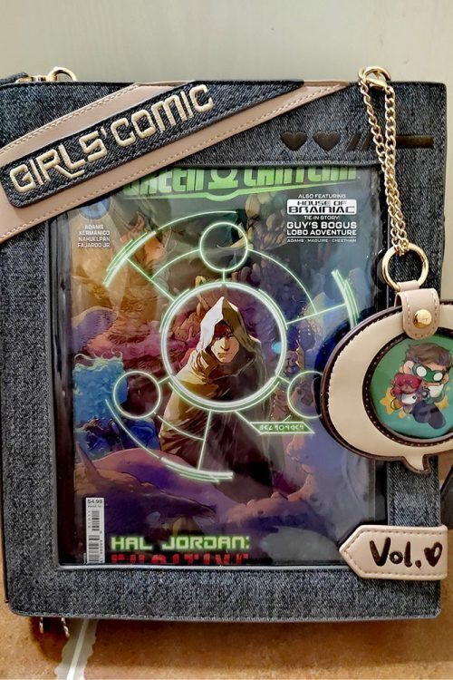 Book Convertible Ita Bag with Clear Window for Pin Display