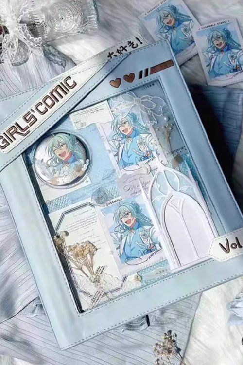 Book Convertible Ita Bag with Clear Window for Pin Display