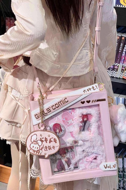 Book Convertible Ita Bag with Clear Window for Pin Display