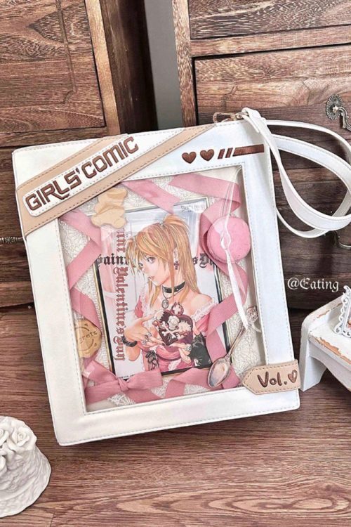 Book Convertible Ita Bag with Clear Window for Pin Display