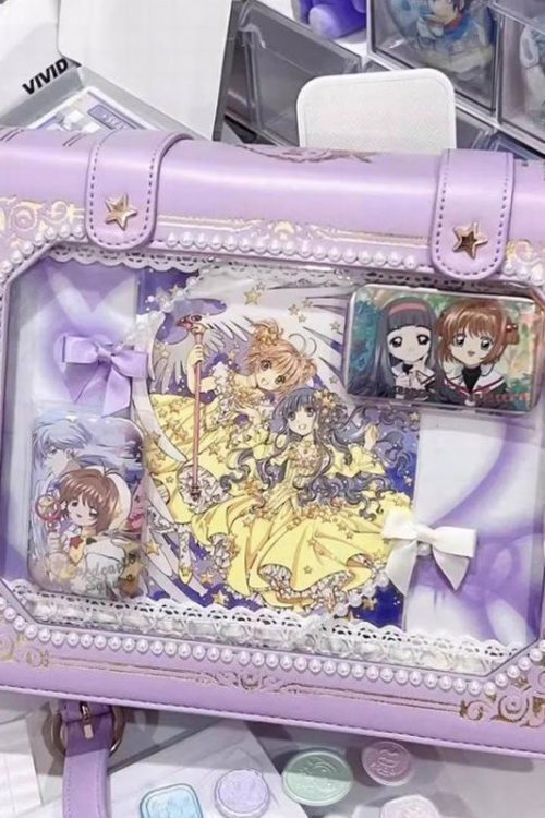 Book Convertible Ita Bag with Included Insert for Plushies and Pins