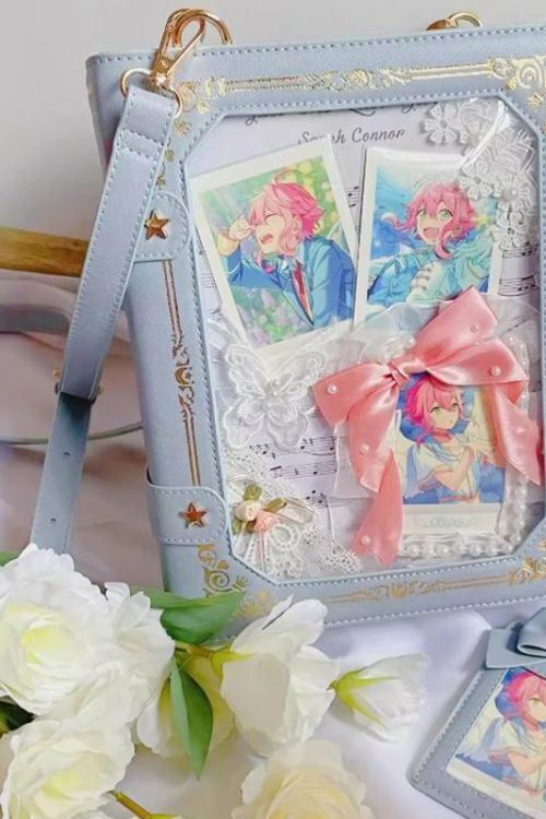 Book Convertible Ita Bag with Included Insert for Plushies and Pins