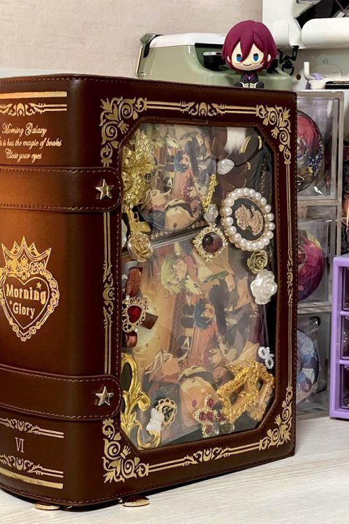 Book Convertible Ita Bag with Included Insert for Plushies and Pins