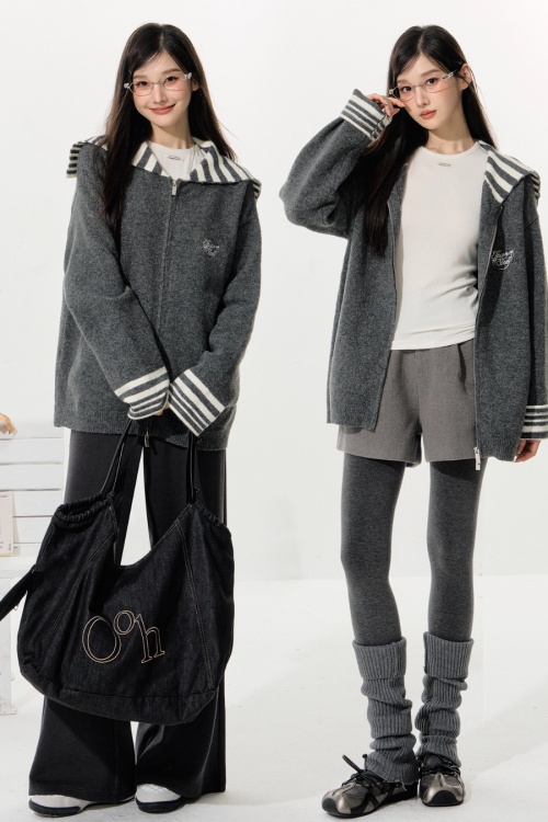 Border Collar Jacket / Wide Pants / Half Pants