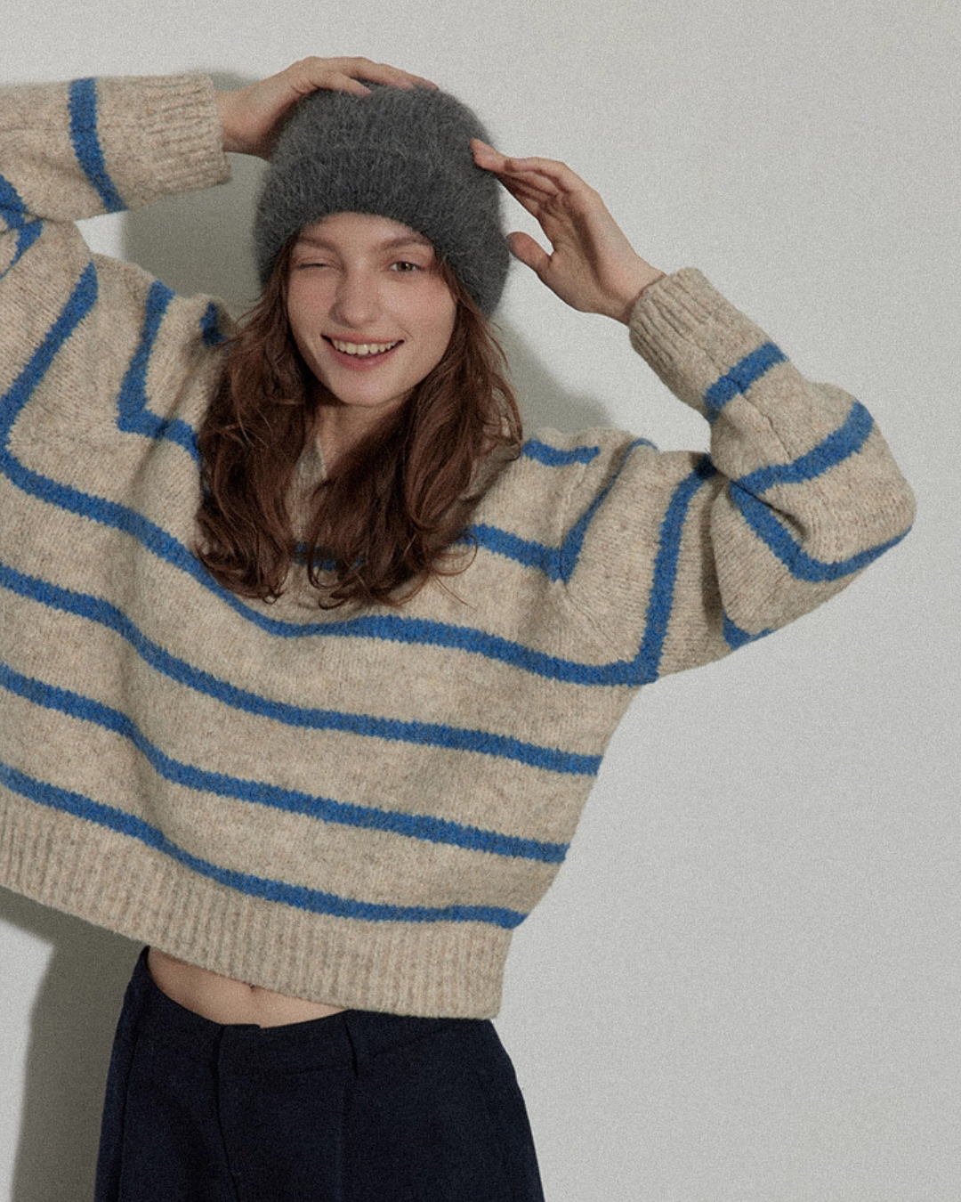 Border Polo Knit Top Border Polo Knit Top