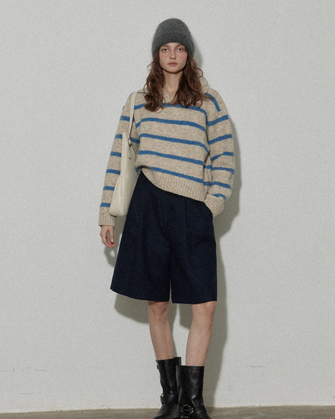 Border Polo Knit Top Border Polo Knit Top