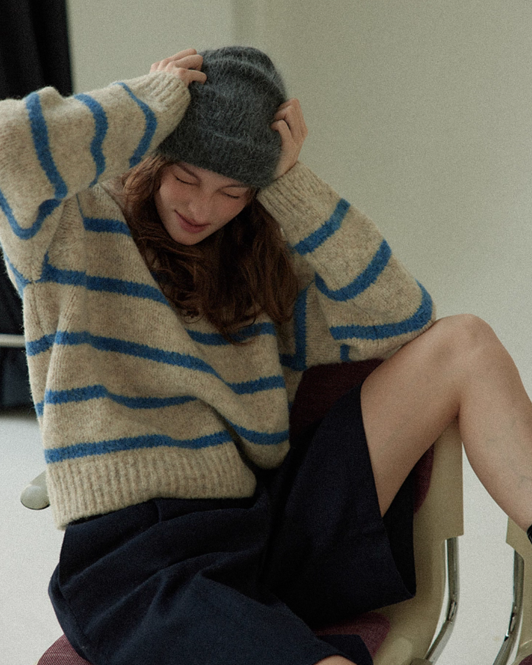 Border Polo Knit Top Border Polo Knit Top