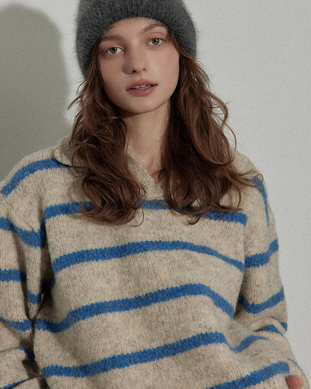 Border Polo Knit Top Border Polo Knit Top