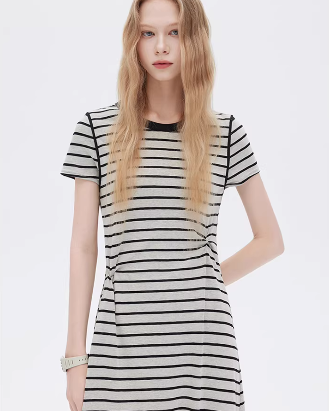 Border Slim Fit Long Dress Border Slim Fit Long Dress