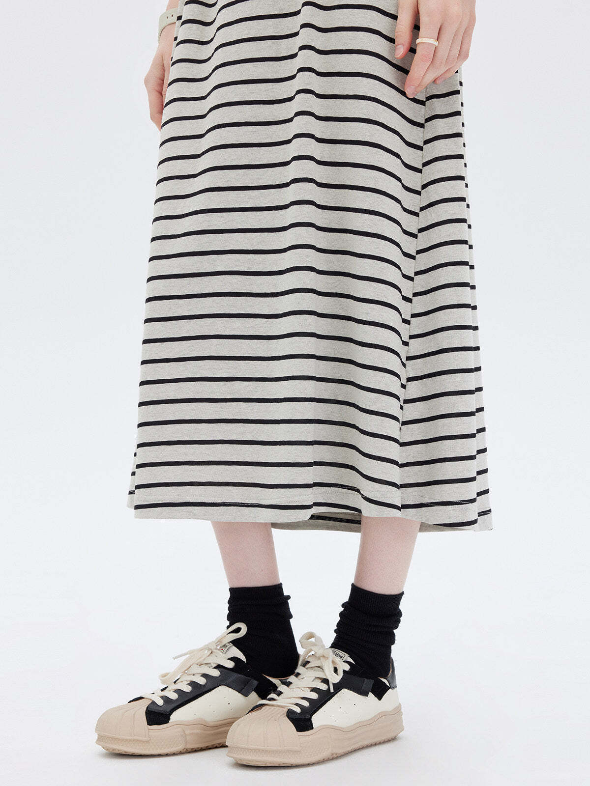 Border Slim Fit Long Dress Border Slim Fit Long Dress