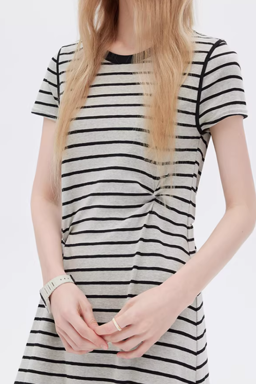 Border Slim Fit Long Dress