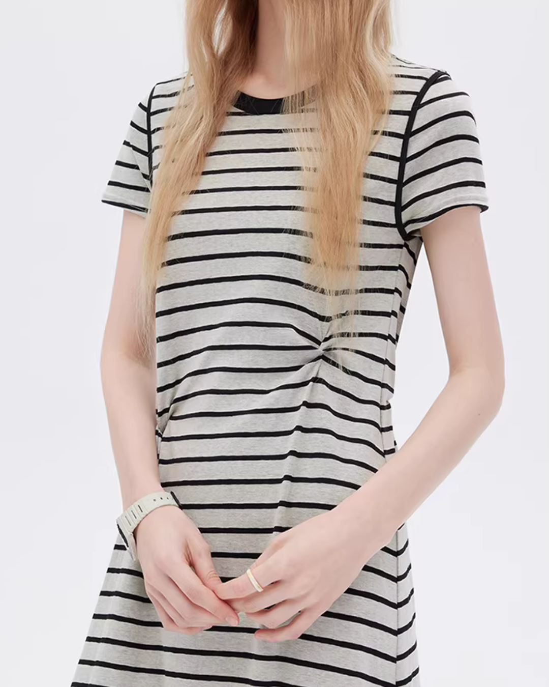 Border Slim Fit Long Dress Border Slim Fit Long Dress