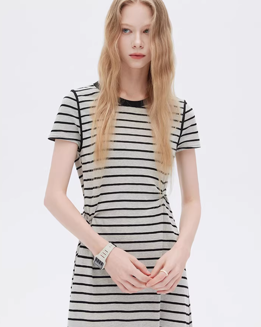 Border Slim Fit Long Dress Border Slim Fit Long Dress