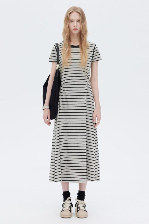 Border Slim Fit Long Dress