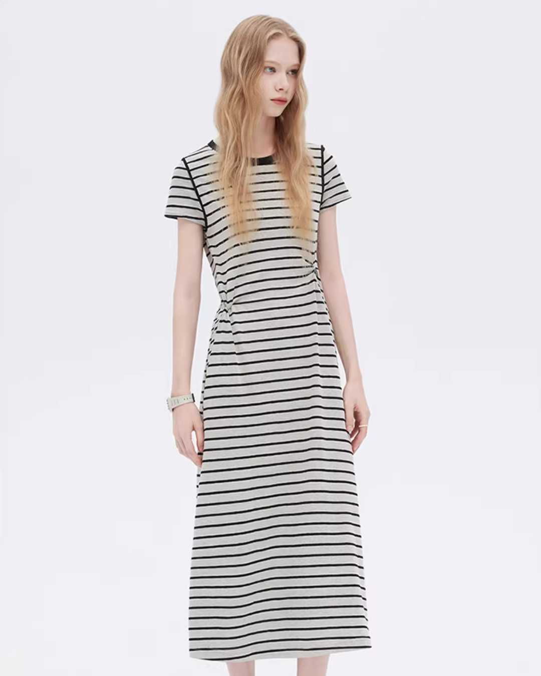Border Slim Fit Long Dress Border Slim Fit Long Dress