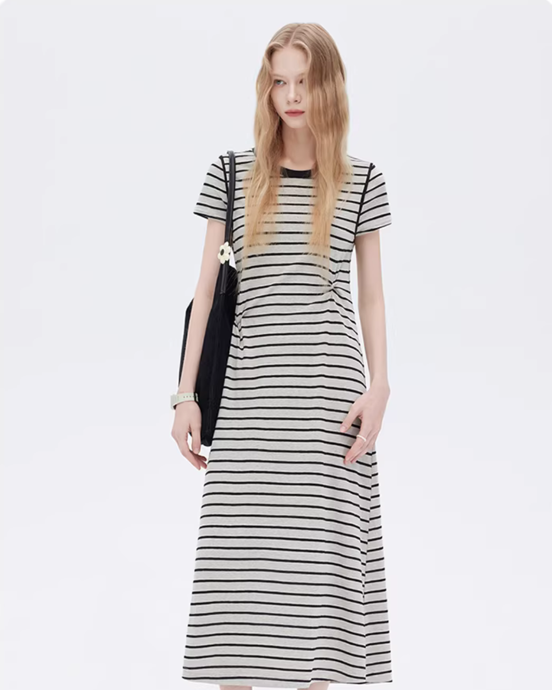 Border Slim Fit Long Dress Border Slim Fit Long Dress