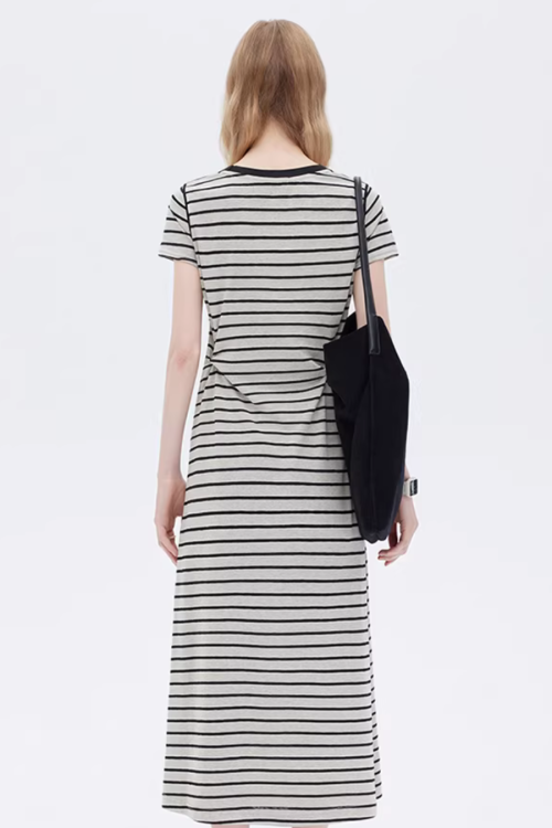 Border Slim Fit Long Dress