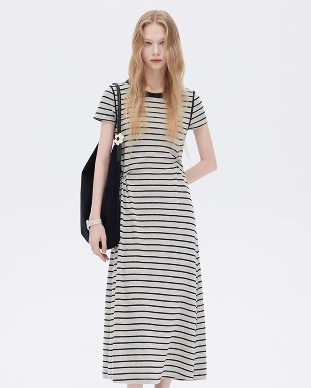 Border Slim Fit Long Dress Border Slim Fit Long Dress