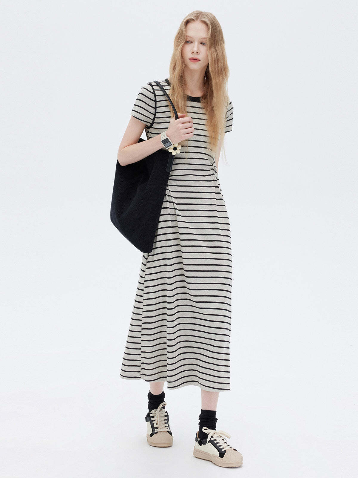 Border Slim Fit Long Dress Border Slim Fit Long Dress