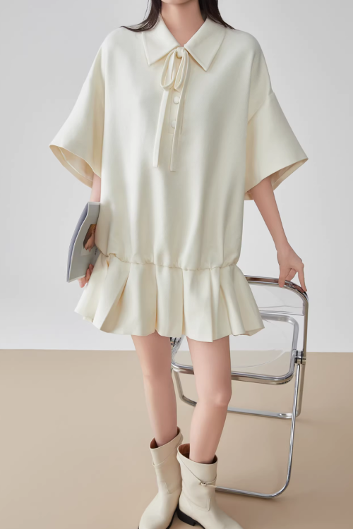 Bow Shape Pleated Dress