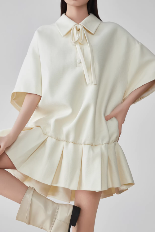 Bow Shape Pleated Dress