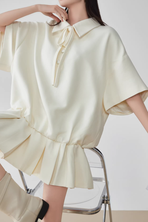 Bow Shape Pleated Dress