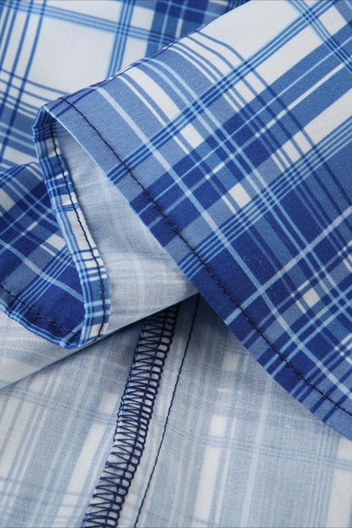 British Plaid Ruffled V Neck Puff Sleeve Blouse British Plaid Ruffled V Neck Puff Sleeve Blouse