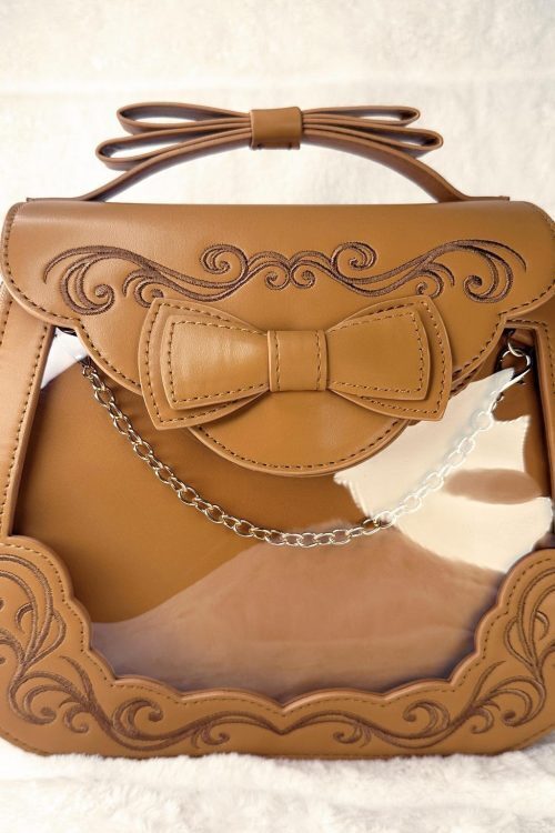 Brown Ita Bag with Clear Window for Pin Display