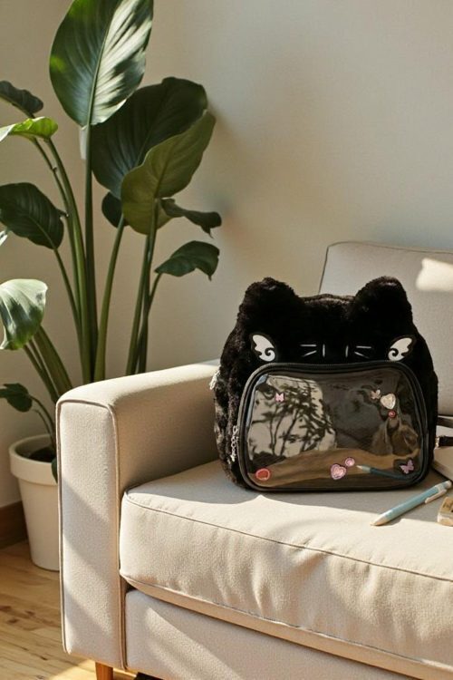 Brown Kawaii Bear Convertible Ita Bag for Pin Display