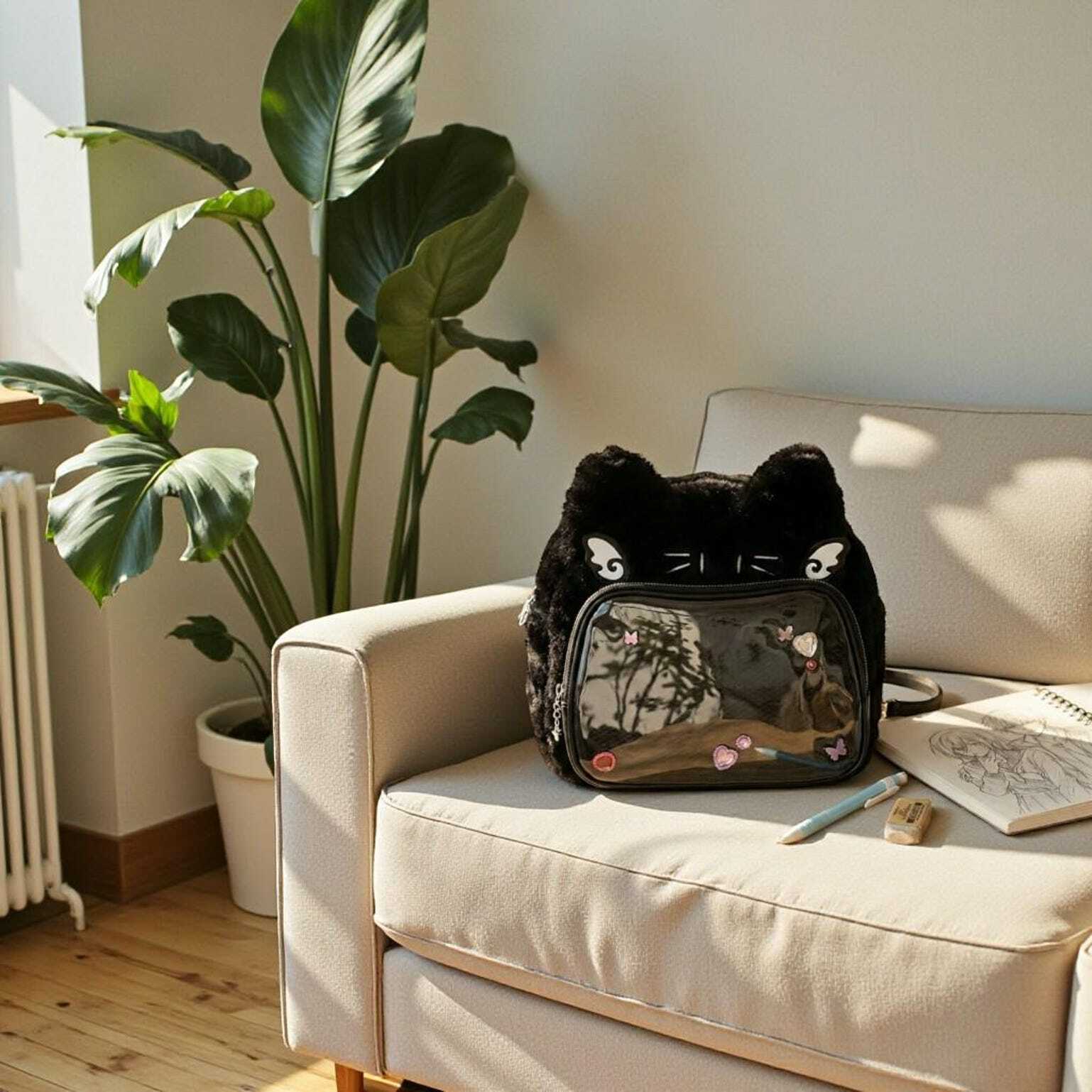 Brown Kawaii Bear Convertible Ita Bag for Pin Display Brown Kawaii Bear Convertible Ita Bag for Pin Display