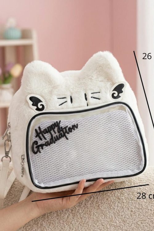 Brown Kawaii Bear Convertible Ita Bag for Pin Display