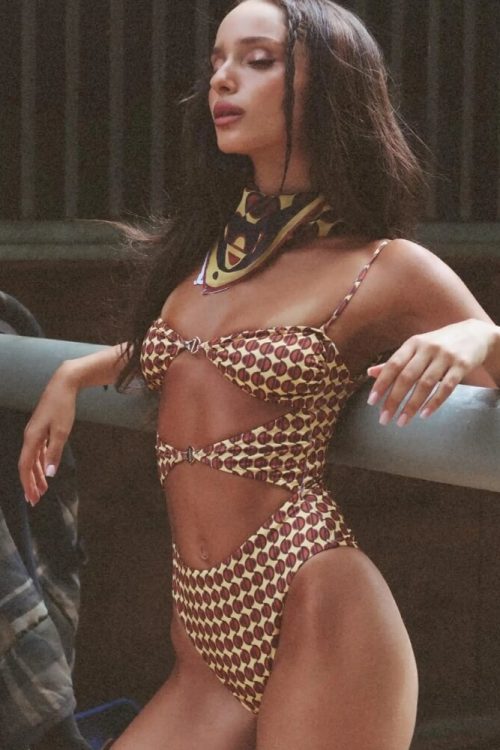 Brown One Piece Swimsuit