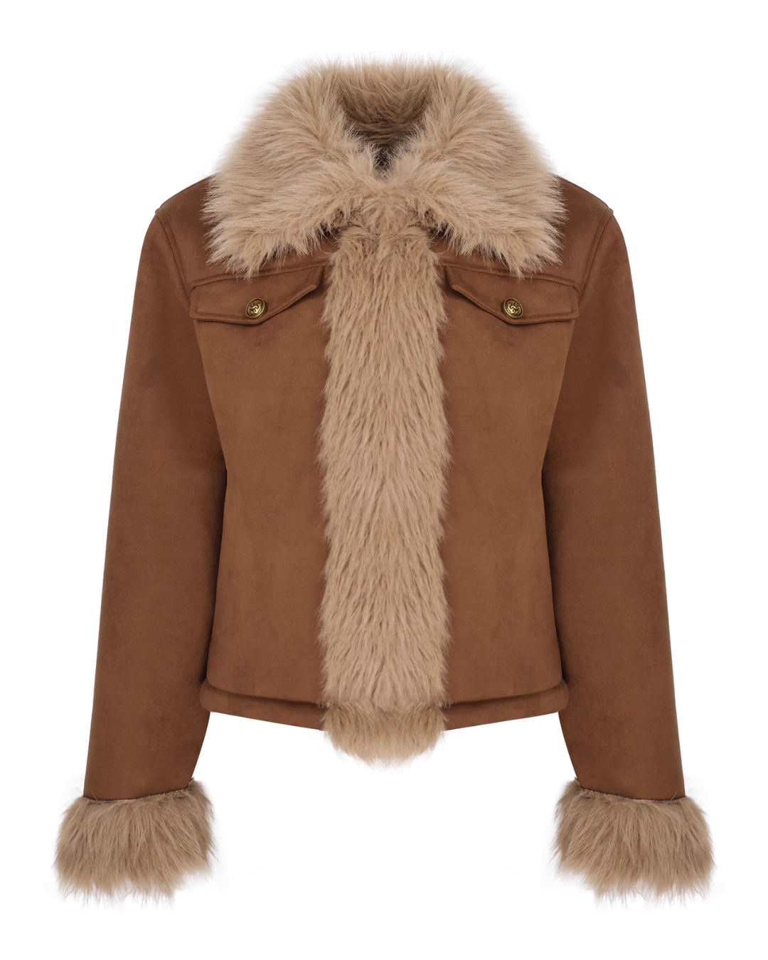 Brown Suede Jacket / Wide Denim Pants Brown Suede Jacket / Wide Denim Pants