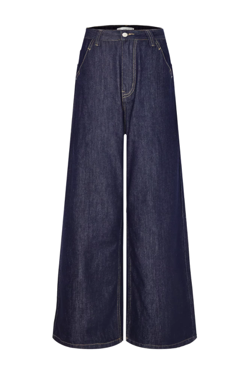 Brown Suede Jacket / Wide Denim Pants