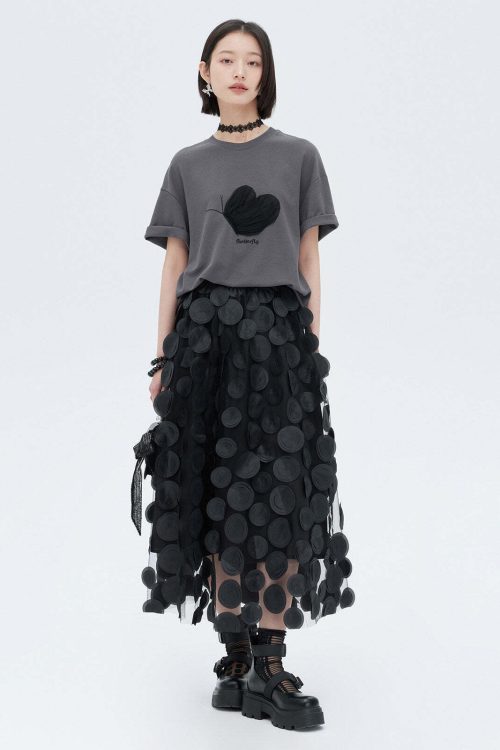 Butterfly Embroidery Short Sleeve T-Shirt