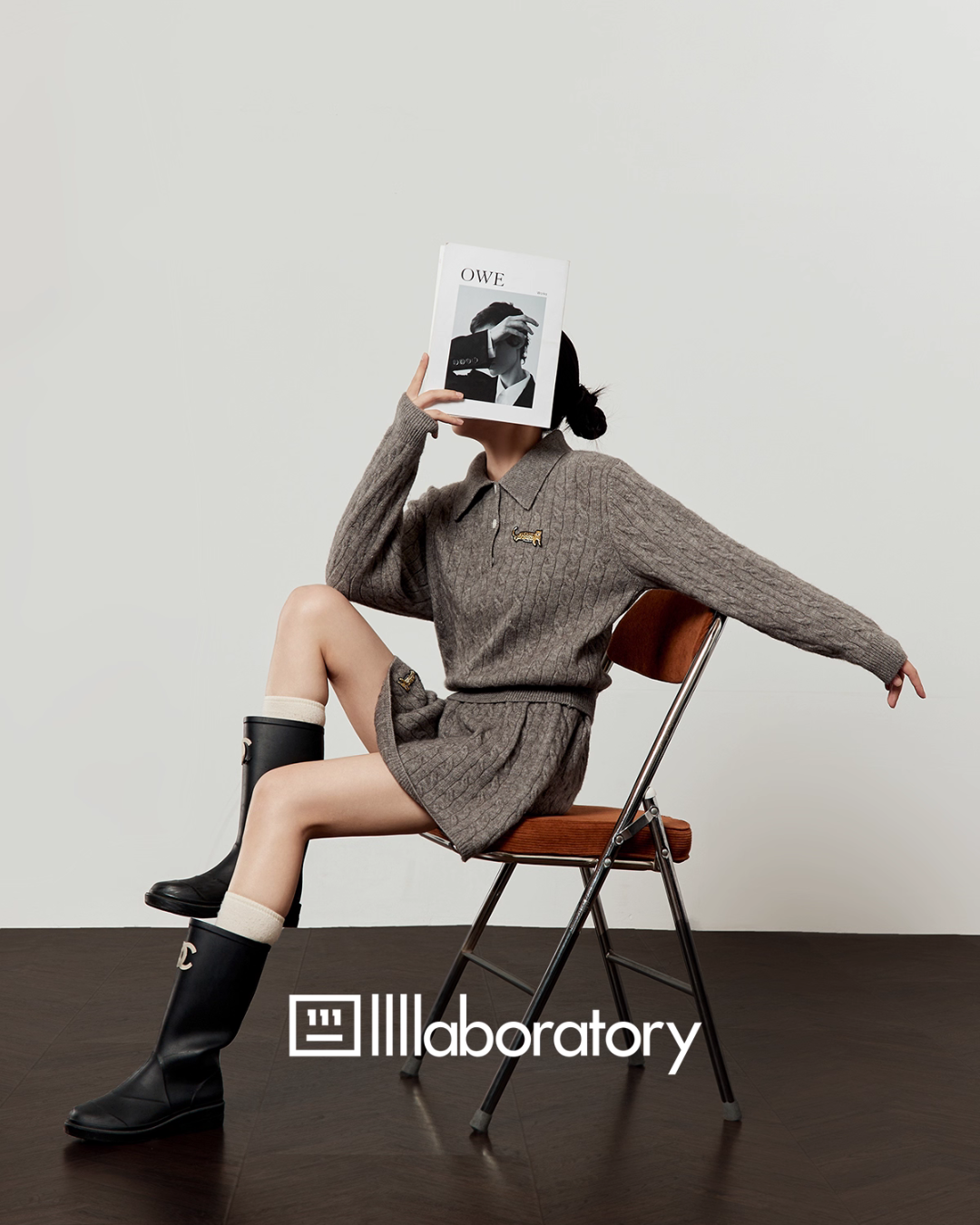 Cable Half-Button Knit Top / Mini Skirt Cable Half-Button Knit Top / Mini Skirt