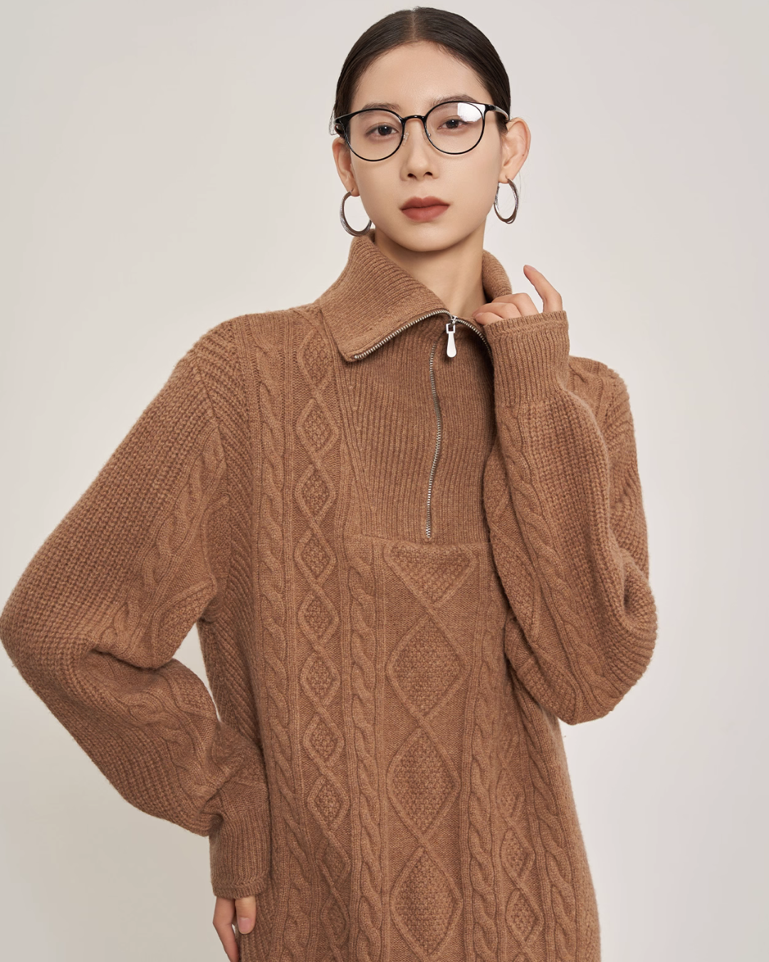 Cable Half-Zip Knit Dress Cable Half-Zip Knit Dress