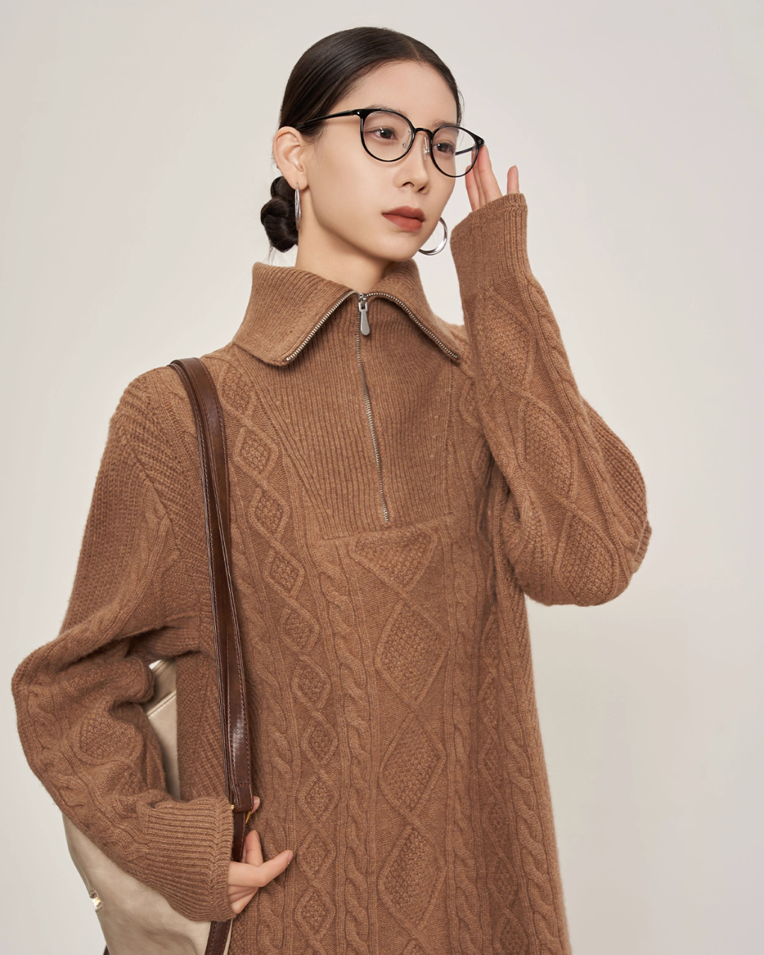 Cable Half-Zip Knit Dress Cable Half-Zip Knit Dress