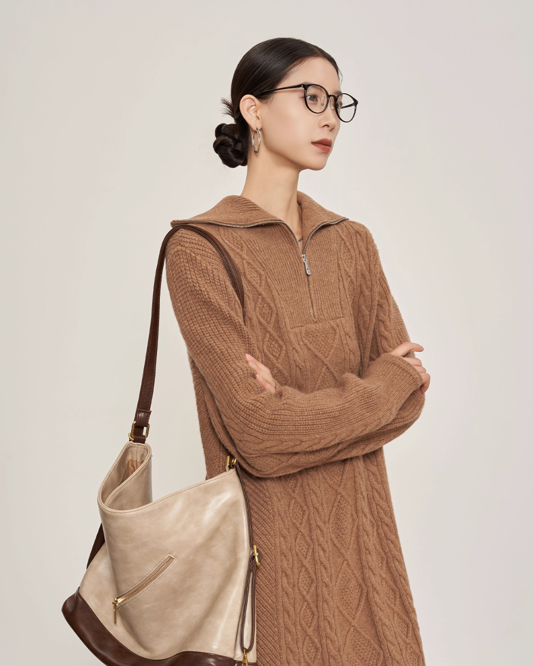 Cable Half-Zip Knit Dress Cable Half-Zip Knit Dress