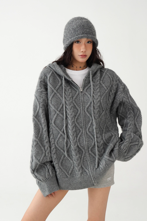Cable Knit Hoodie