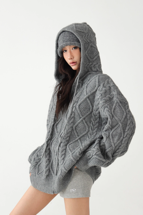Cable Knit Hoodie