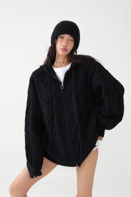 Cable Knit Hoodie
