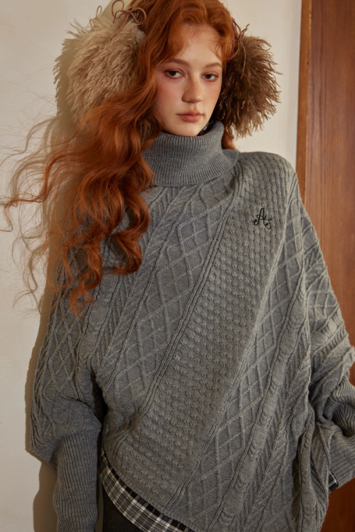 Cable Knit Poncho