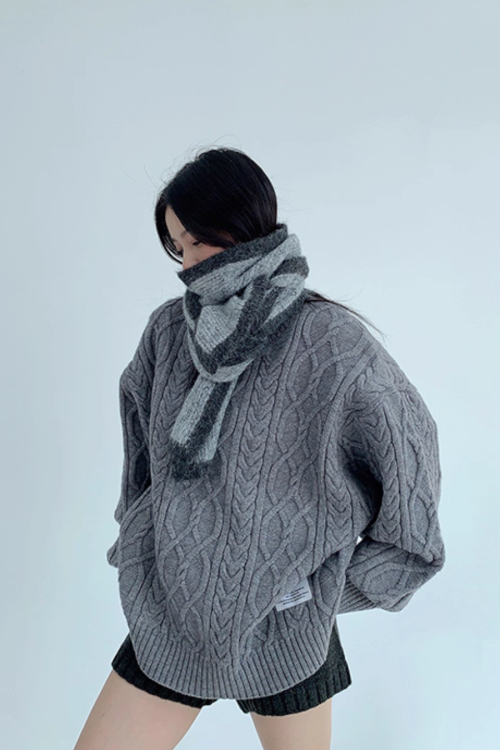 Cable Pullover Knit Top