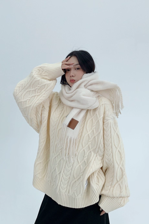 Cable Pullover Knit Top