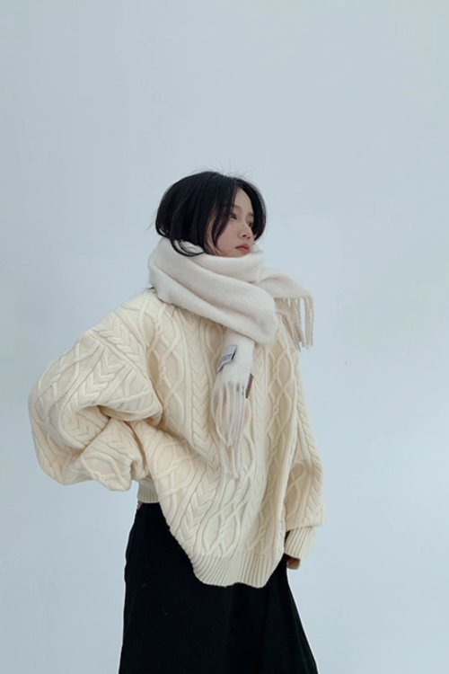 Cable Pullover Knit Top