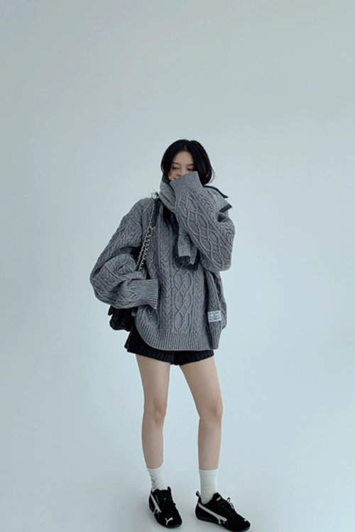 Cable Pullover Knit Top