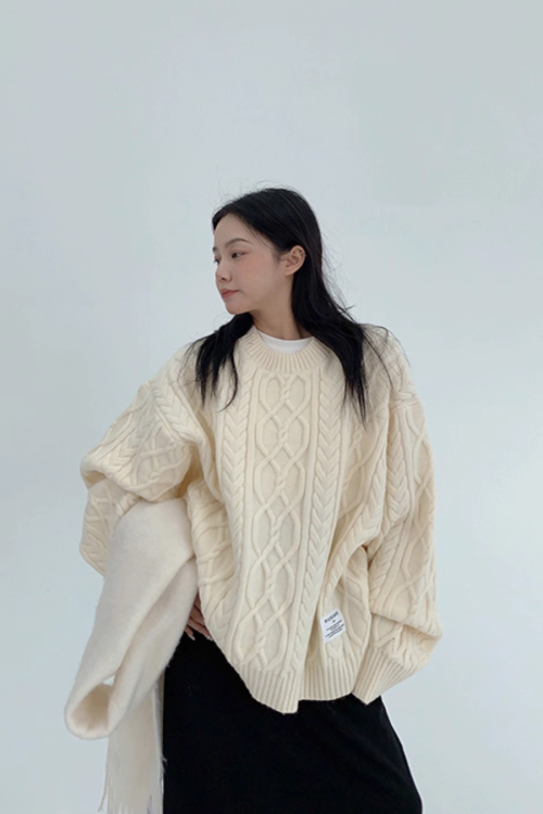 Cable Pullover Knit Top