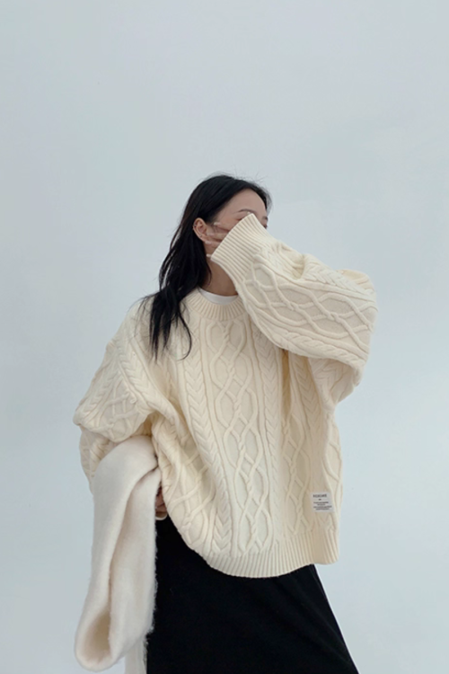 Cable Pullover Knit Top